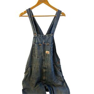 Roundhouse overalls denim jean 38x33" (rips on leg)‎